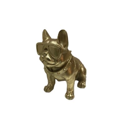 Figura ozdobna buldog 20 cm złoty