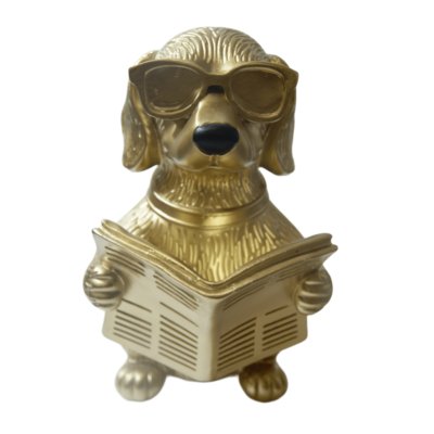 Figura ozdobna pies 29 cm złoty