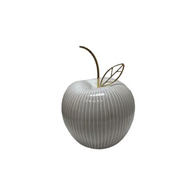 Ceramiczna dekoracja jabłko 20 cm biały