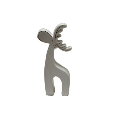 Figura ceramiczna renifer 21,9 cm biały