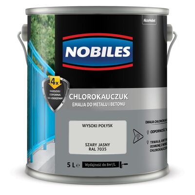 Farba chlorokauczukowa Chlorokauczuk RAL 7035 5 l Nobiles