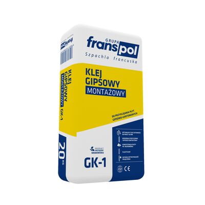Klej gipsowy montażowy GK-1 20 kg Franspol