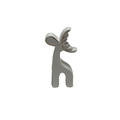 Figura ceramiczna renifer 11,8 cm biały