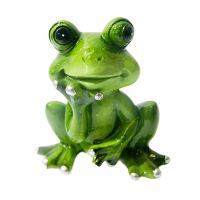 Figura z poliresinu żaba 9,5 cm zielony
