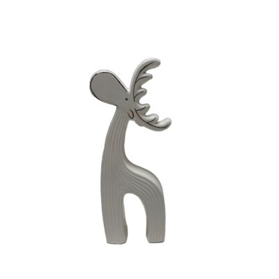 Figura ceramiczna renifer 27,6 cm biały