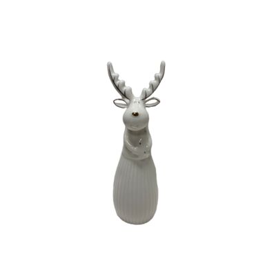 Figura ceramiczna renifer 18,4 cm biały