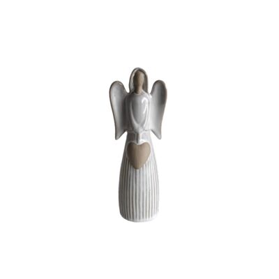 Figura ceramiczna anioł 23,6 cm biały
