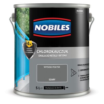 Farba chlorokauczukowa Chlorokauczuk Szary 5 l Nobiles