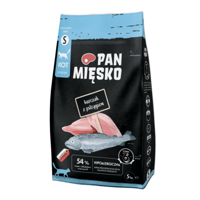 Karma sucha dla kota kurczak z pstrągiem S 5 kg PAN MIĘSKO