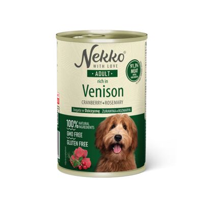 Karma mokra dla psa 400 g adult dziczyzna/rozmaryn/żurawina NEKKO