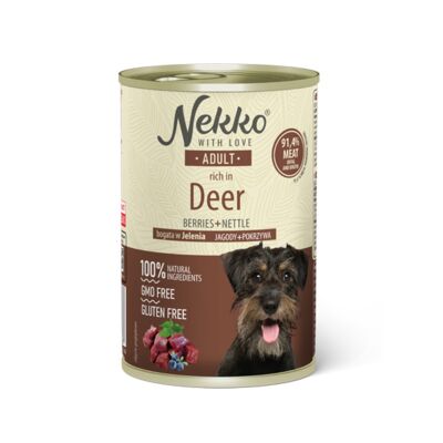 Karma mokra dla psa 400 g adult jeleń/jagody/pokrzywa NEKKO