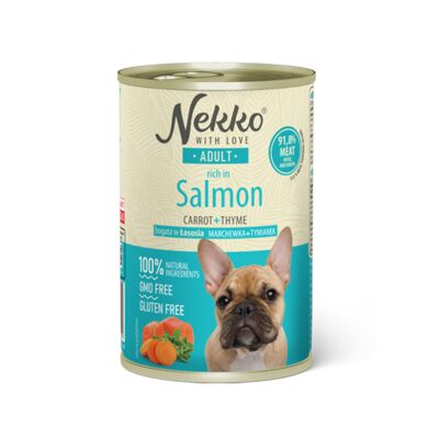 Karma mokra dla psa 400 g adult łosoś/marchewka/tymianek NEKKO