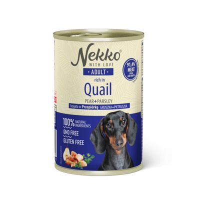 Karma mokra dla psa 400 g adult przepiórka/gruszka/pietruszka NEKKO