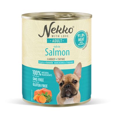 Karma mokra dla psa 800 g adult łosoś/marchewka/tymianek NEKKO