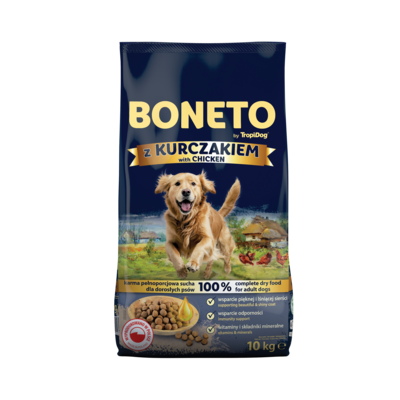 Karma sucha dla psa adult with chicken 10 kg TropiDog Boneto