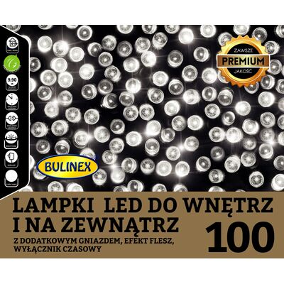 Lampki choinkowe flesz 100 l zasilacz z dodatkowym gniazdem BULINEX