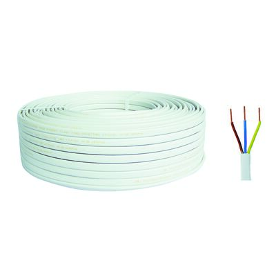 Przewód elektryczny YDYp 3 x 1,5 mm2 25 m 750 V biały AKS Zielonka