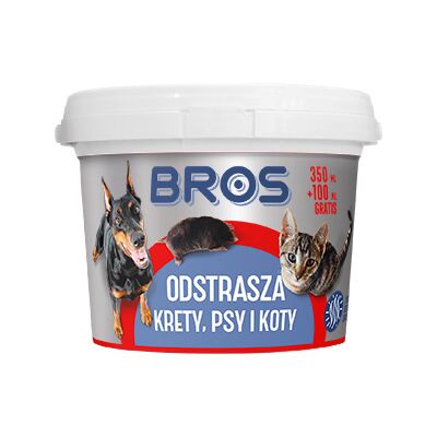 Odstrasza krety, psy i koty 350 ml + 100 ml gratis BROS