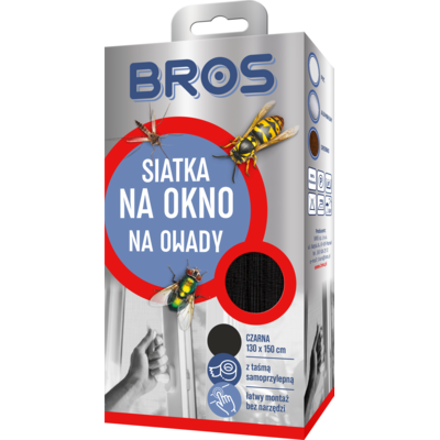 Siatka na okno 130 x 150 cm czarna BROS