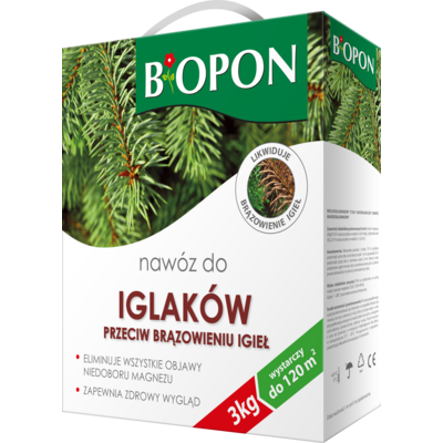 Nawóz do iglaków przeciw brązowieniu igieł 3 kg Bopon