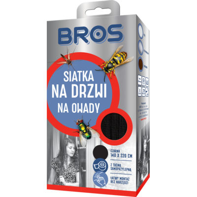 Siatka na drzwi 140 x 220 cm czarna BROS