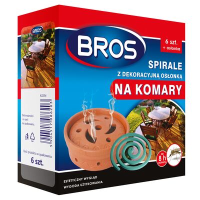 Spirala na komary z dekoracyjną osłonką 6 sztuk BROS