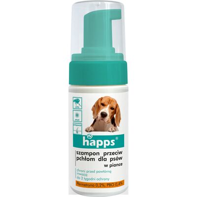 Szampon w piance przeciw pchłom dla psów 100 ml HAPPS
