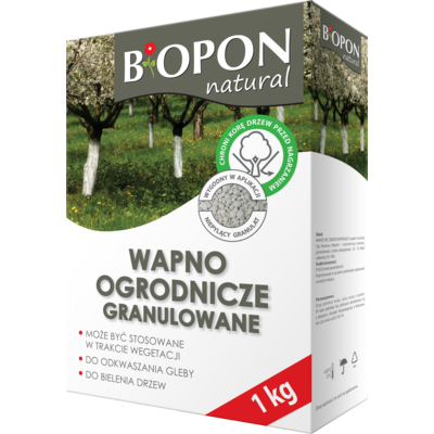 Wapno ogrodnicze granulowane do bielenia i odkwaszania gleby 1 kg Bopon