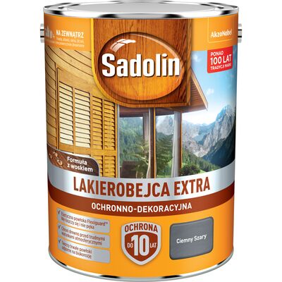Lakierobejca Ochronno-Dekoracyjna Extra Ciemny Szary 5 l Sadolin