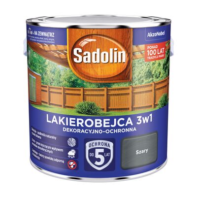 Lakierobejca Dekoracyjno-Ochronna 3w1 Szary 2,5 l Sadolin
