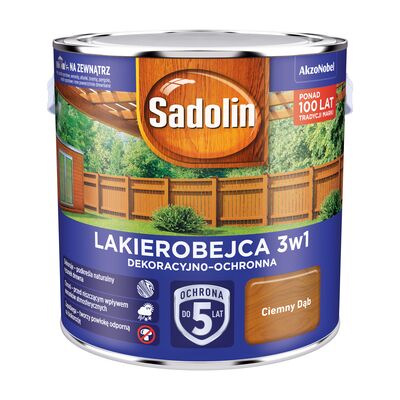 Lakierobejca Dekoracyjno-Ochronna 3w1 Ciemny Dąb 2,5 l Sadolin
