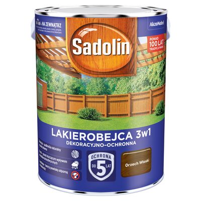 Lakierobejca Dekoracyjno-Ochronna 3w1 Orzech Włoski 5 l Sadolin