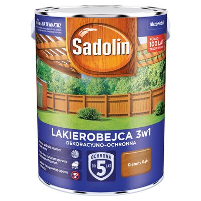 Lakierobejca Dekoracyjno-Ochronna 3w1 Ciemny Dąb 5 l Sadolin