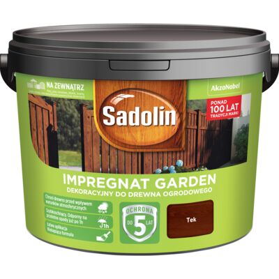 Impregnat Dekoracyjny do drewna ogrodowego Garden Tek 9 l Sadolin