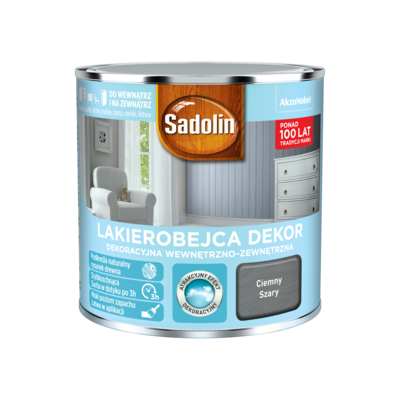 Lakierobejca Dekoracyjna Wewnętrzno-Zewnętrzna Dekor Ciemny Szary 0,25 l Sadolin