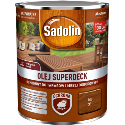 Olej do tarasów i mebli ogrodowych Superdeck Tek 0,75 l Sadolin