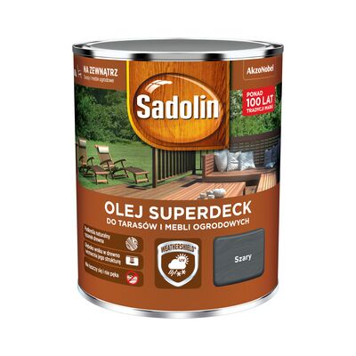 Olej do tarasów i mebli ogrodowych Superdeck Szary 0,75 l Sadolin