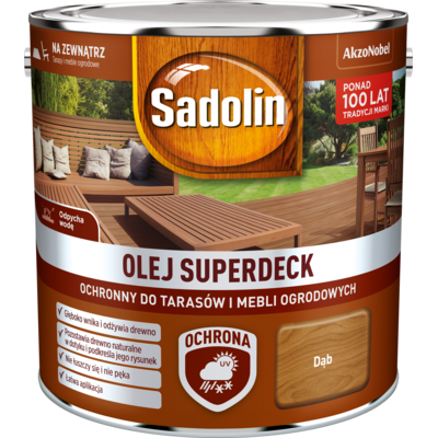 Olej do tarasów i mebli ogrodowych Superdeck Dąb 2,5 l Sadolin