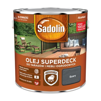 Olej do tarasów i mebli ogrodowych Superdeck Szary 2,5 l Sadolin