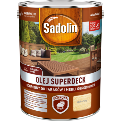Olej do tarasów i mebli ogrodowych Superdeck Bezbarwny 5 l Sadolin