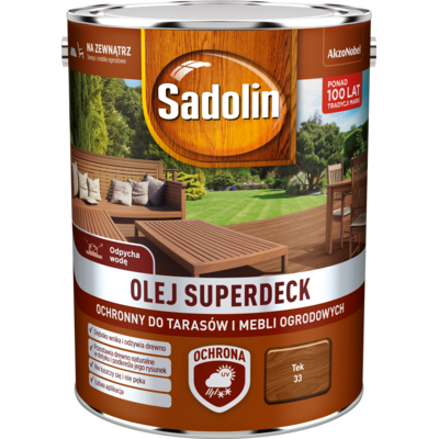 Olej do tarasów i mebli ogrodowych Superdeck Tek 5 l Sadolin