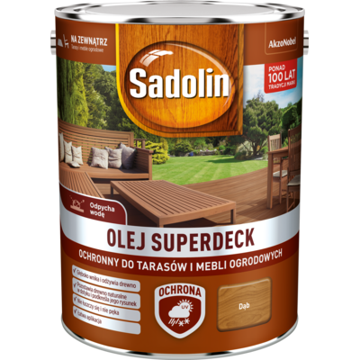 Olej do tarasów i mebli ogrodowych Superdeck Dąb 5 l Sadolin