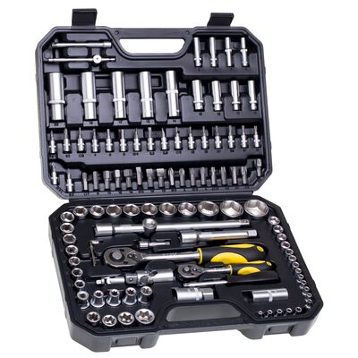 Klucz nasadowy 1/4'' - 1/2'' zestaw 108 sztuk Drel