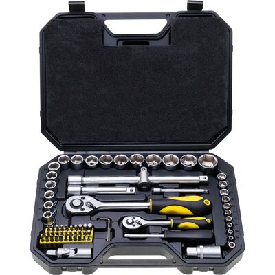 Zestaw kluczy nasadowych 1/4", 1/2", 72 szt.