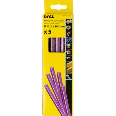 Wkład klejowy pistoletowy brokatowy 11,2 x 200 mm fioletowy, komplet: 5 sztuk Condor