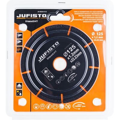 Tarcza z nasypem diamentowym do betonu 125 x 1,2 x 22,23 mm Jufisto