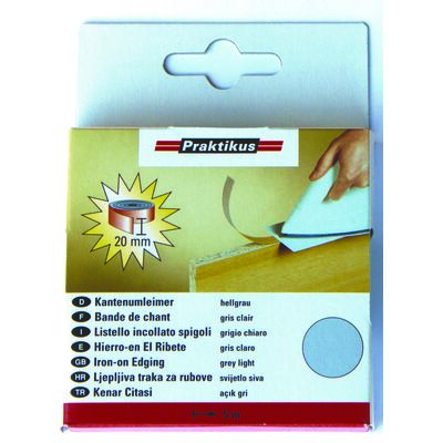 Okleina do krawędzi z klejem jasno szary-perłowy 5 m x 20 mm