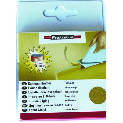 Okleina do krawędzi z klejem buk czerwony 5 m x 20 mm