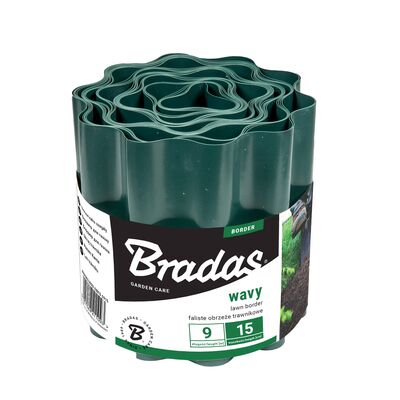 Obrzeże faliste trawnikowe 9 m x 25 cm zielone