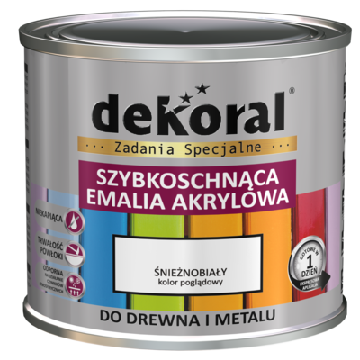 Wodorozcieńczalna emalia akrylowa Akrylux biały 0,5 l